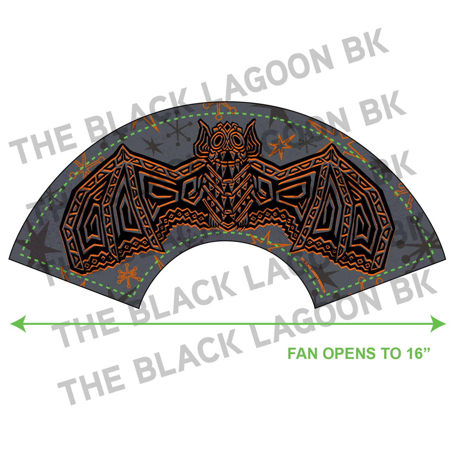 Tiki Bat Bamboo & Paper Accordion Hand Fan