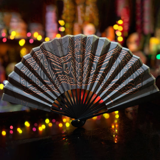 Tiki Bat Bamboo & Paper Accordion Hand Fan