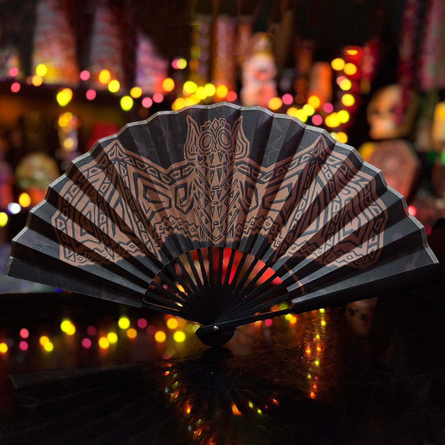 Tiki Bat Bamboo & Paper Accordion Hand Fan