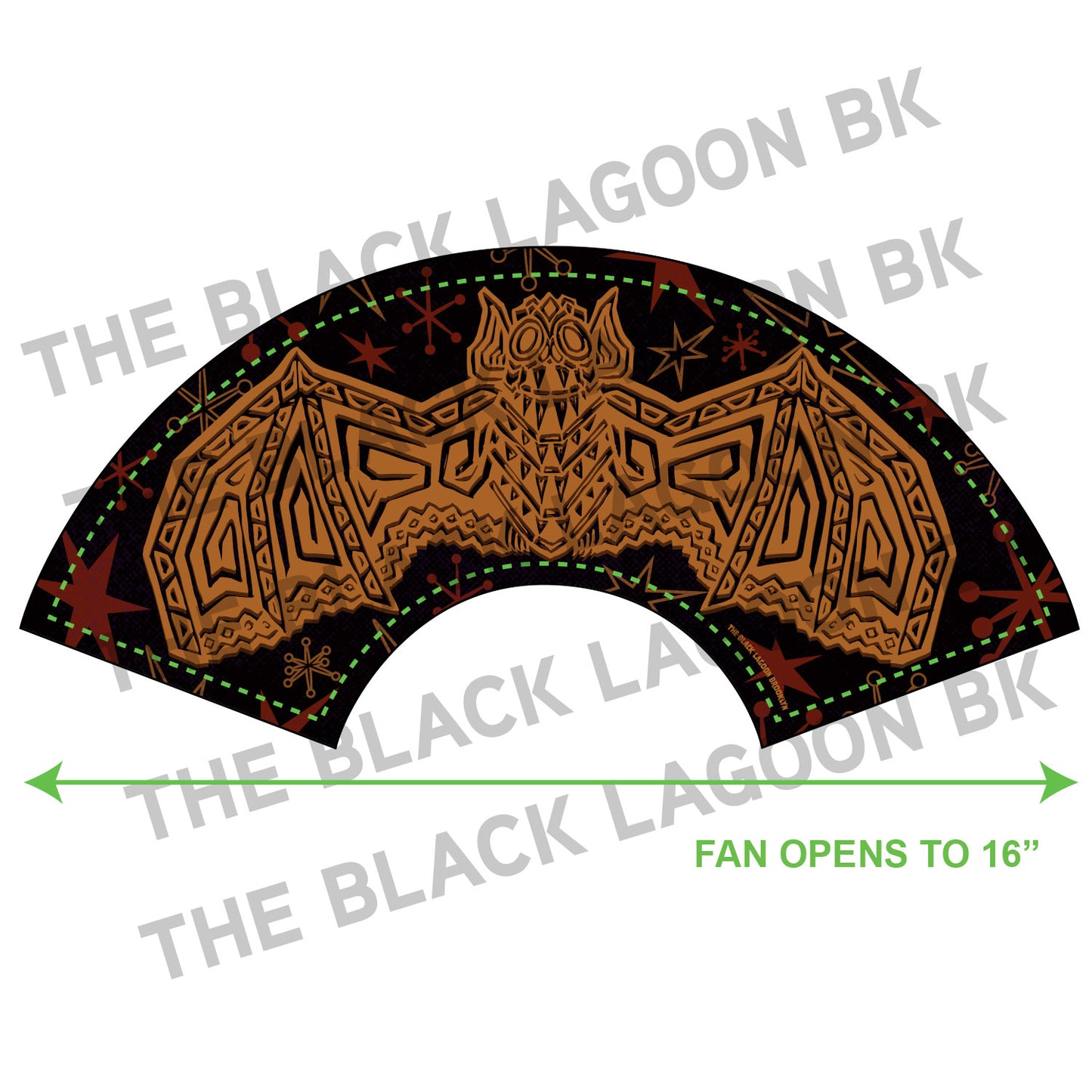 Tiki Bat Bamboo & Paper Accordion Hand Fan