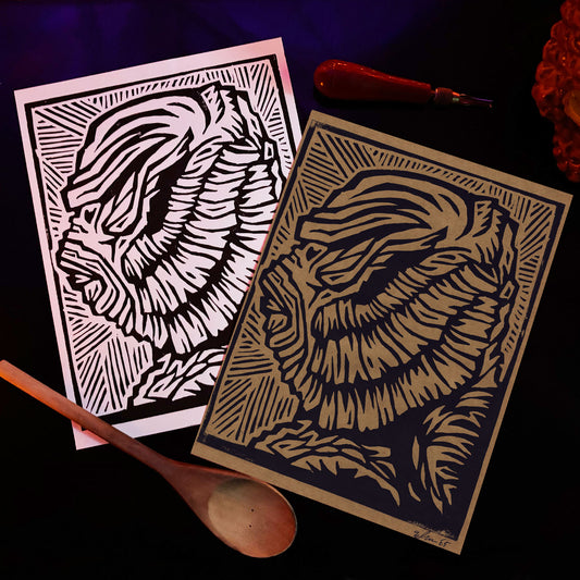 Linoleum Block Print - Gillman