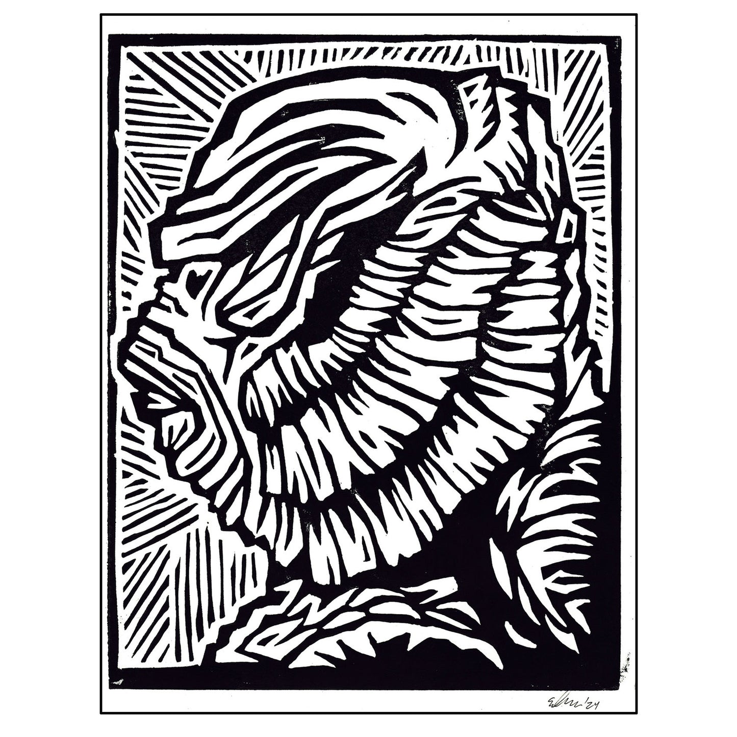 Linoleum Block Print - Gillman