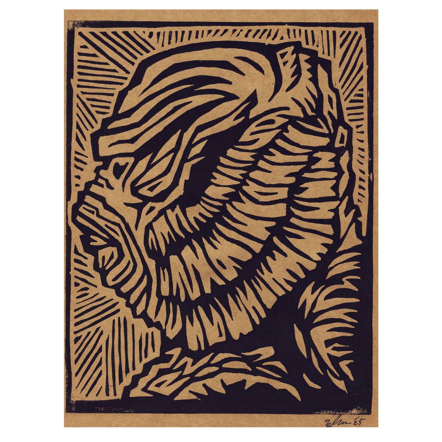 Linoleum Block Print - Gillman