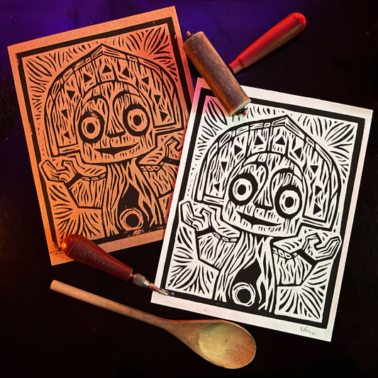 Linoleum Block Print - Maui