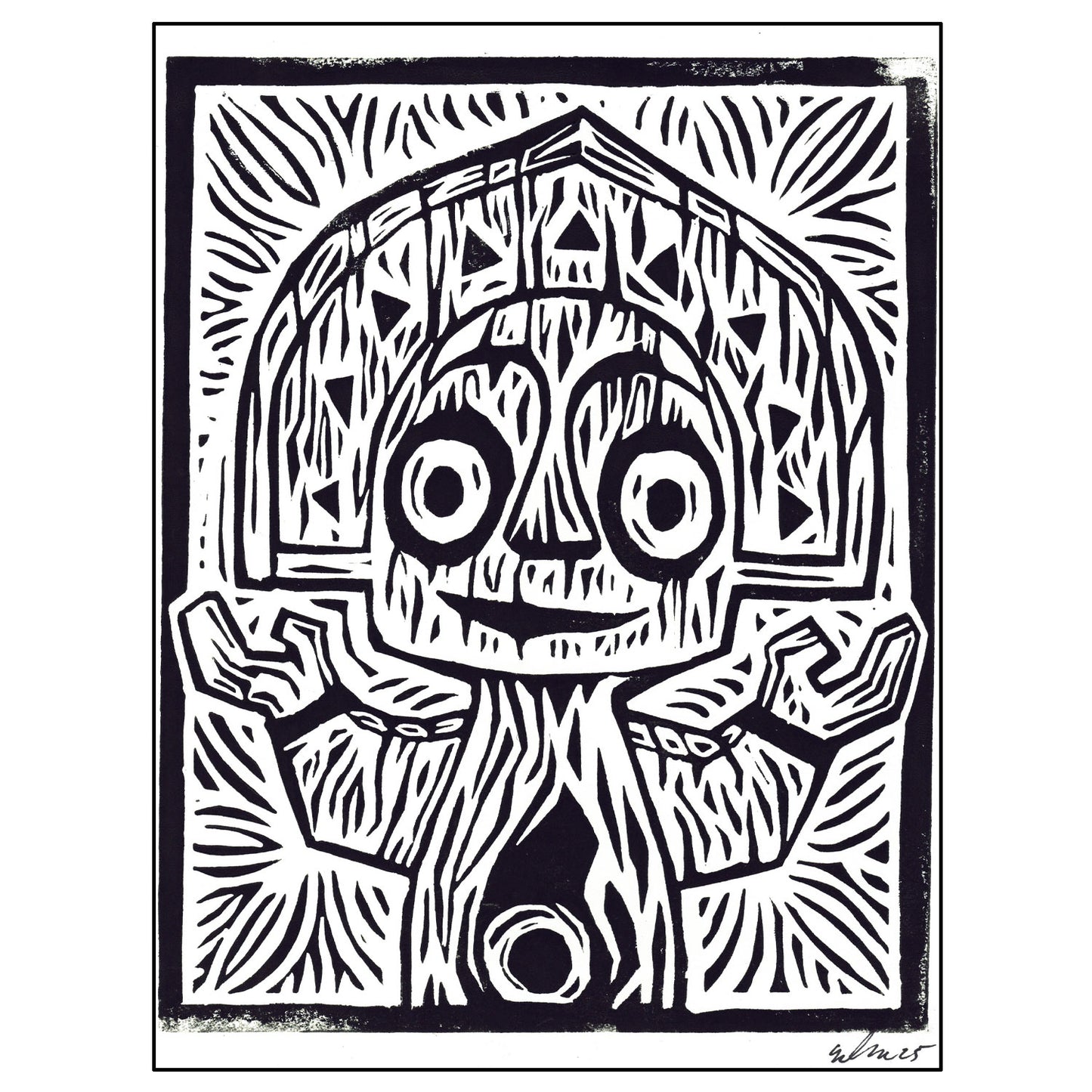 Linoleum Block Print - Maui