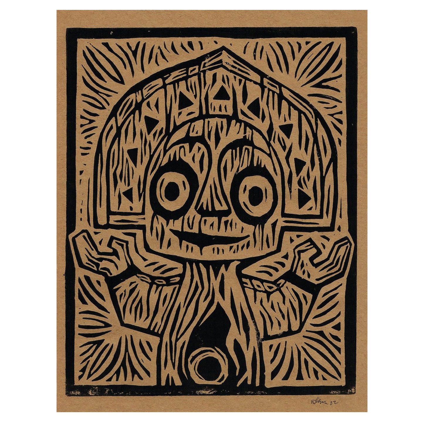 Linoleum Block Print - Maui