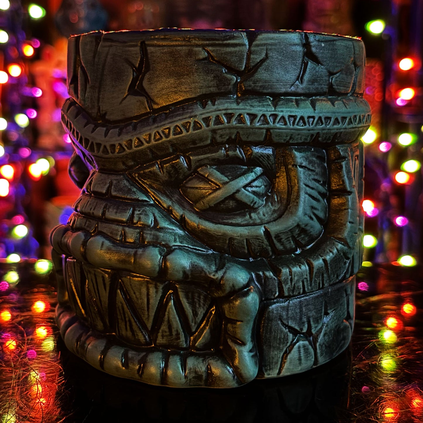 Munktiki Imports The Black Lagoon Brooklyn Creature Idol Horror Tiki Goth Tiki Creepy Tiki Mug in Grayskull  Green