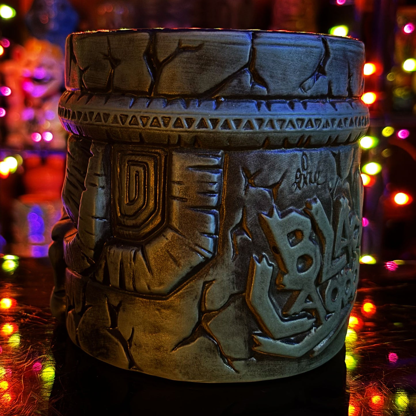 Munktiki Imports The Black Lagoon Brooklyn Creature Idol Horror Tiki Goth Tiki Creepy Tiki Mug in Grayskull  Green