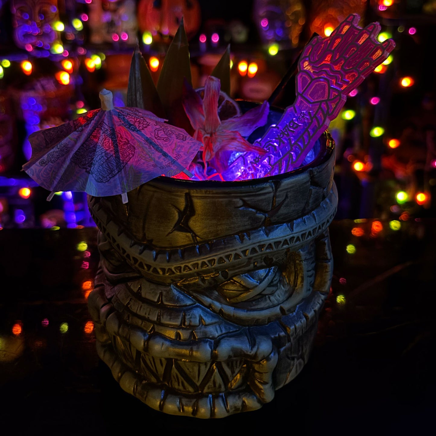 Munktiki Imports The Black Lagoon Brooklyn Creature Idol Horror Tiki Goth Tiki Creepy Tiki Mug in Grayskull  Green