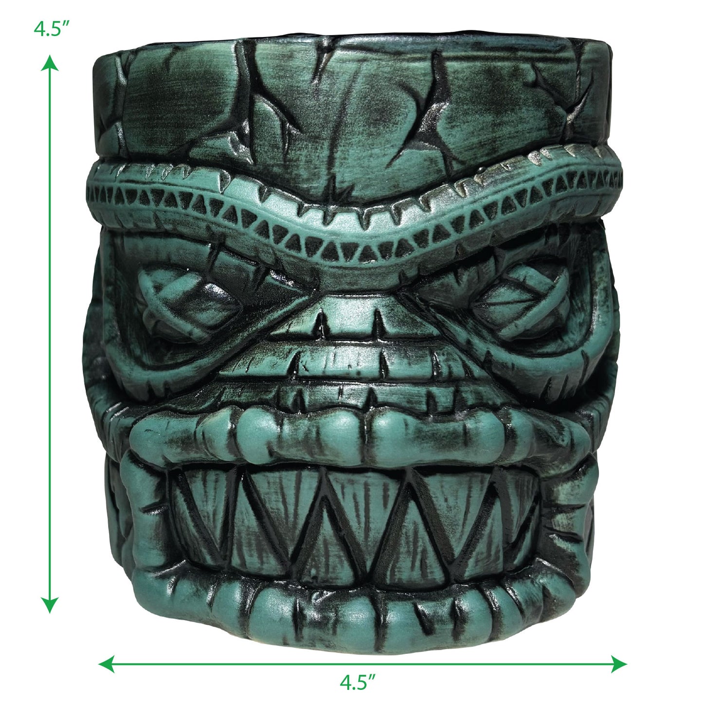 Munktiki Imports The Black Lagoon Brooklyn Creature Idol Horror Tiki Goth Tiki Creepy Tiki Mug in Grayskull  Green