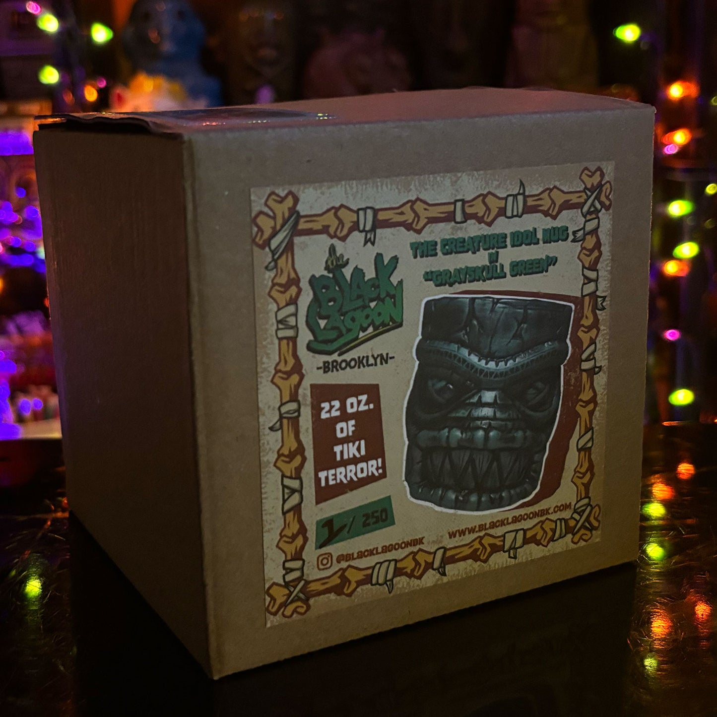 Munktiki Imports The Black Lagoon Brooklyn Creature Idol Horror Tiki Goth Tiki Creepy Tiki Mug in Grayskull  Green