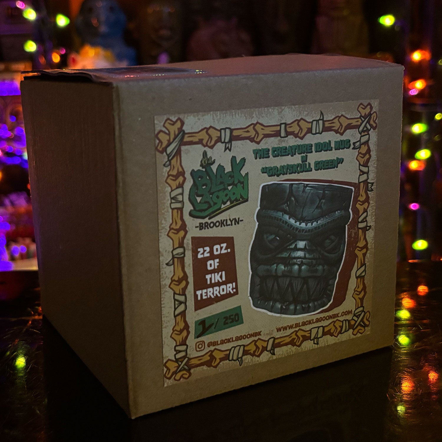 Munktiki Imports The Black Lagoon Brooklyn Creature Idol Horror Tiki Goth Tiki Creepy Tiki Mug in Grayskull  Green