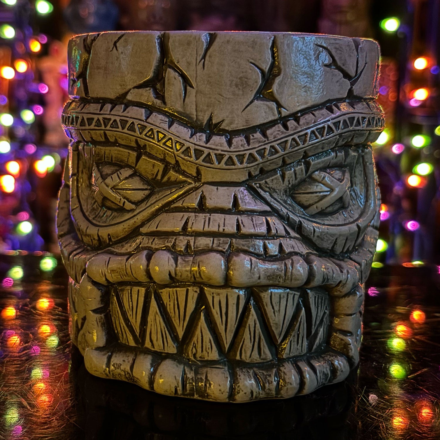 Munktiki Imports The Black Lagoon Brooklyn Creature Idol Horror Tiki Goth Tiki Creepy Tiki Mug in Gaseous Green