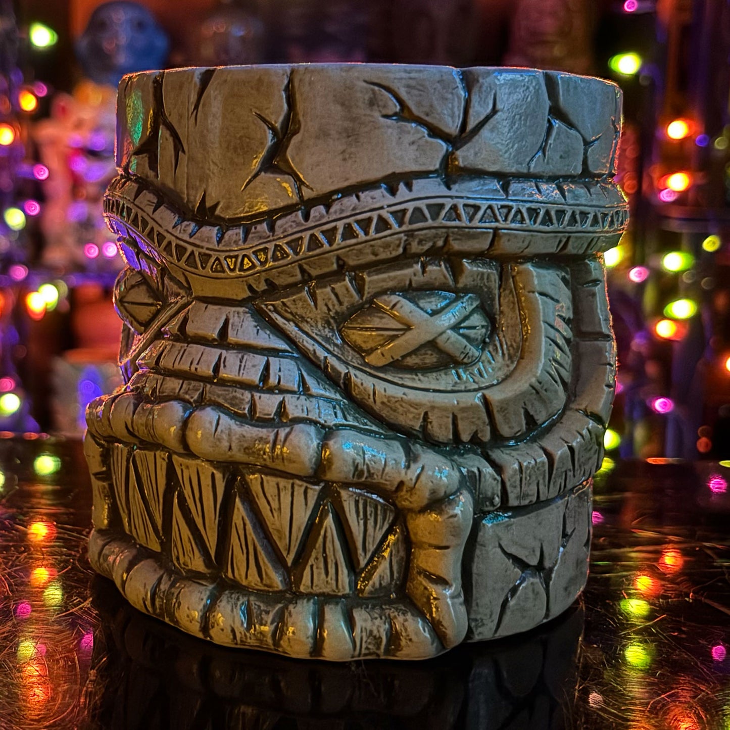 Munktiki Imports The Black Lagoon Brooklyn Creature Idol Horror Tiki Goth Tiki Creepy Tiki Mug in Gaseous Green