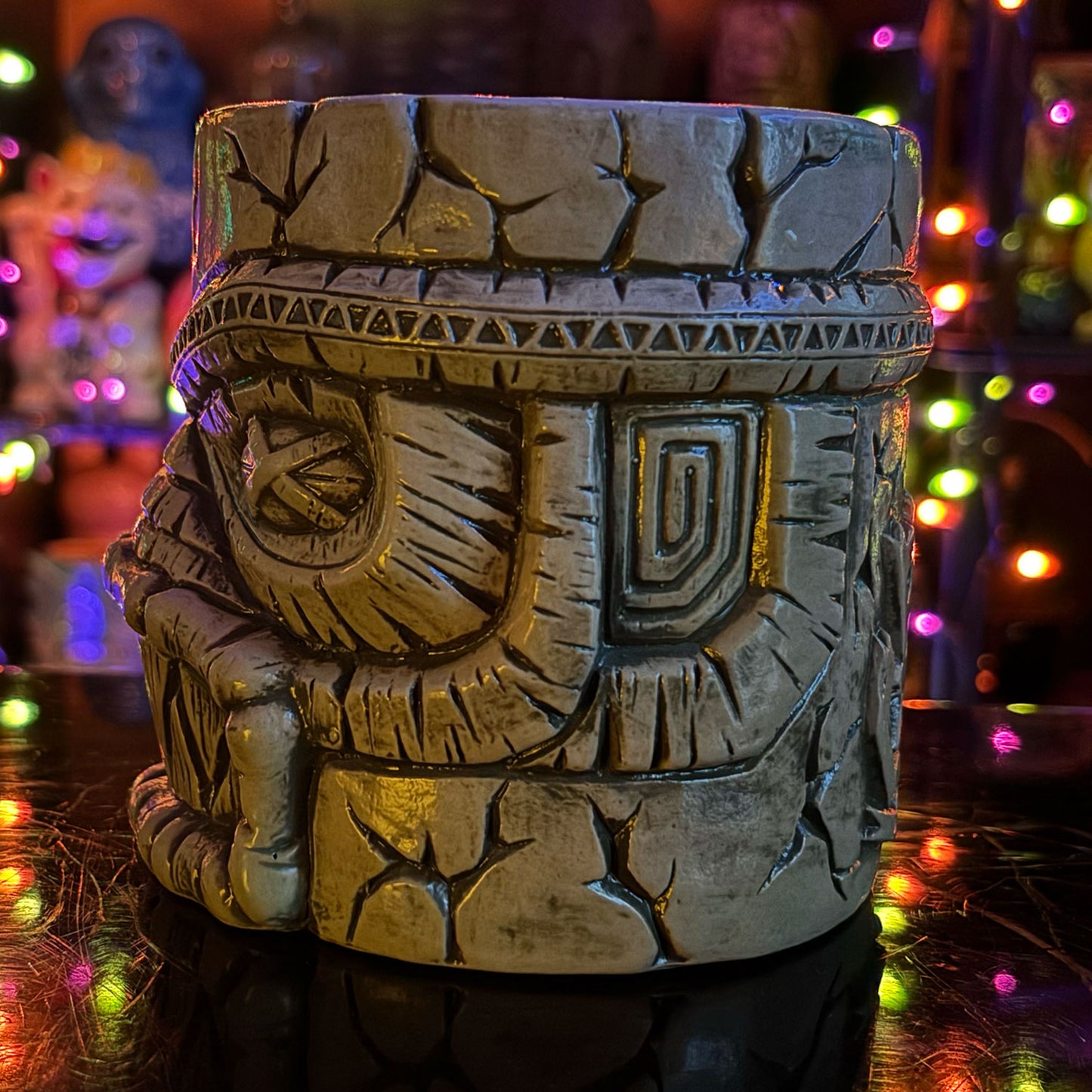 Munktiki Imports The Black Lagoon Brooklyn Creature Idol Horror Tiki Goth Tiki Creepy Tiki Mug in Gaseous Green