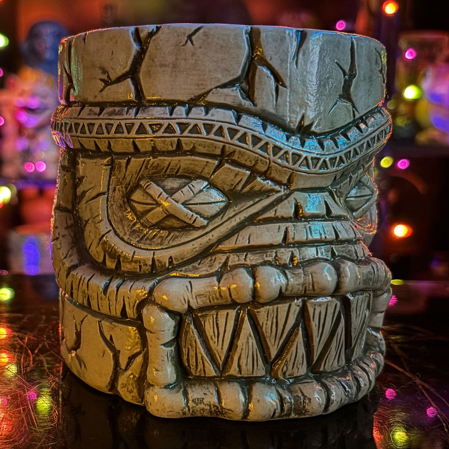 Munktiki Imports The Black Lagoon Brooklyn Creature Idol Horror Tiki Goth Tiki Creepy Tiki Mug in Gaseous Green