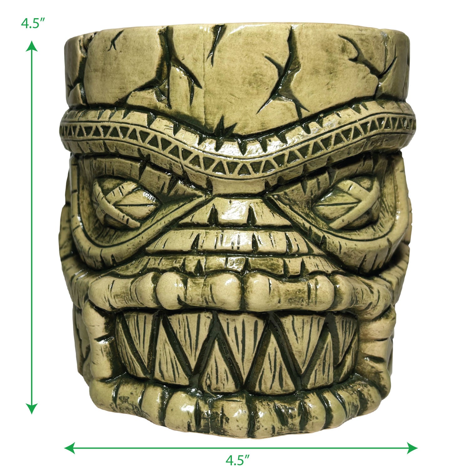 Munktiki Imports The Black Lagoon Brooklyn Creature Idol Horror Tiki Goth Tiki Creepy Tiki Mug in Gaseous Green