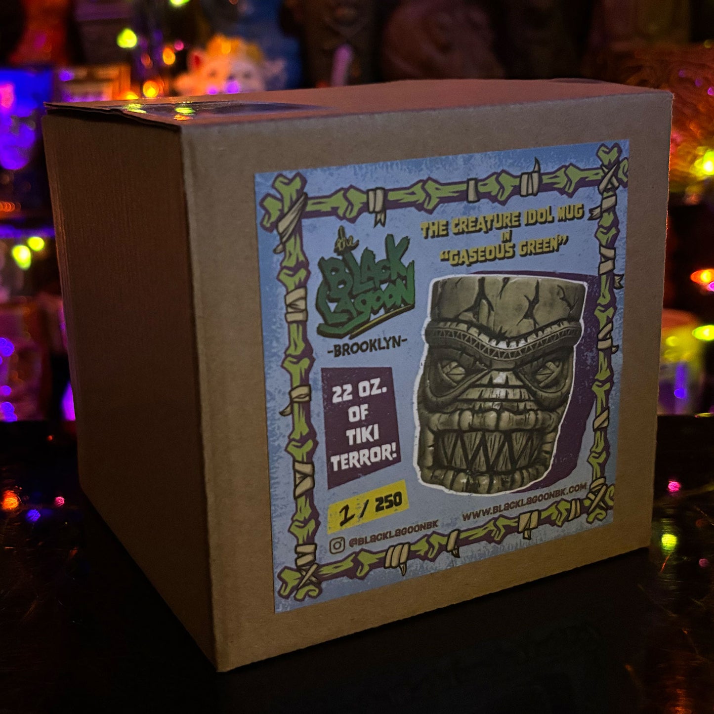 Munktiki Imports The Black Lagoon Brooklyn Creature Idol Horror Tiki Goth Tiki Creepy Tiki Mug in Gaseous Green